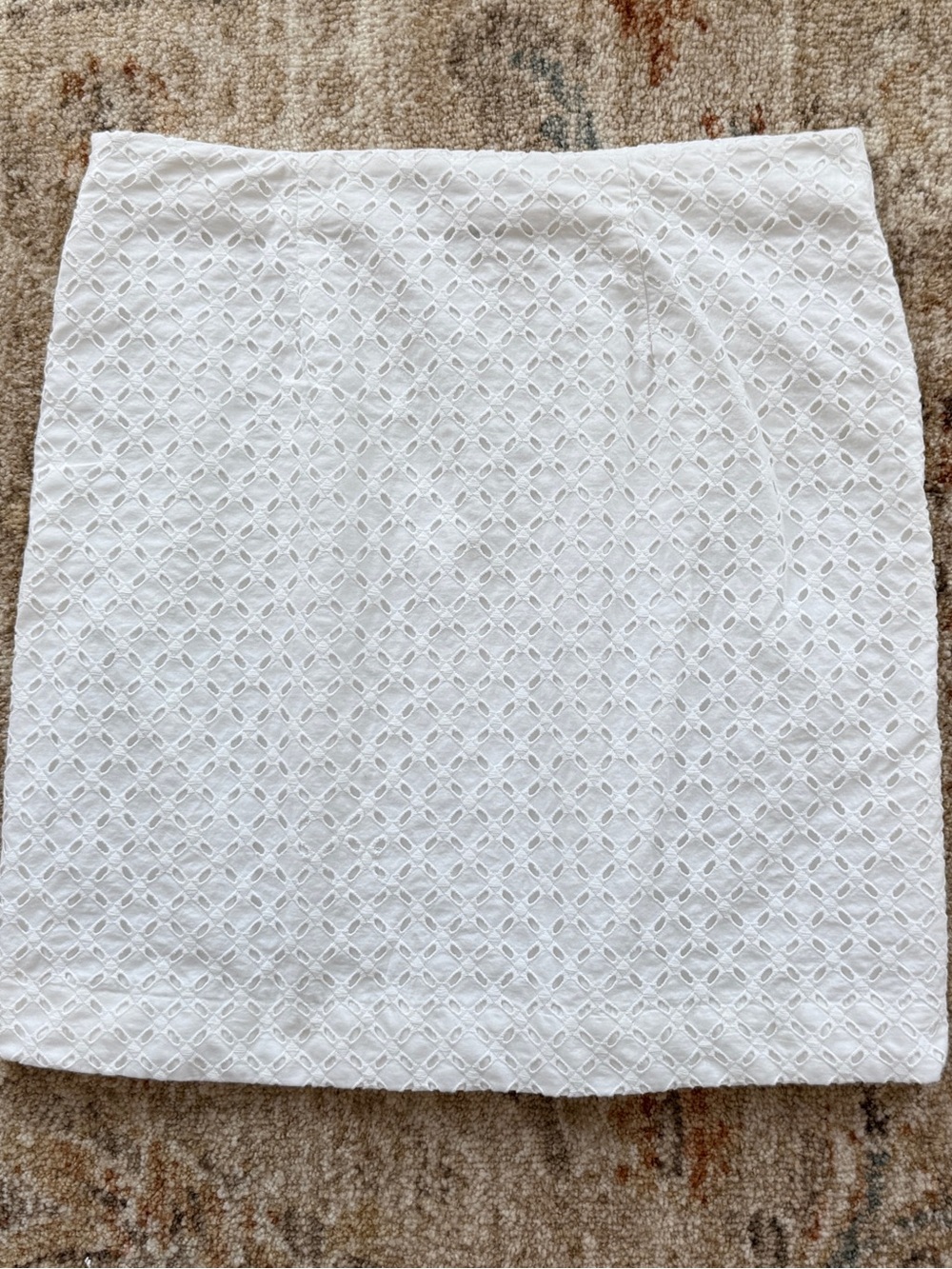 Ann Taylor White Eyelet Mini Skirt - Diamond Cutwork